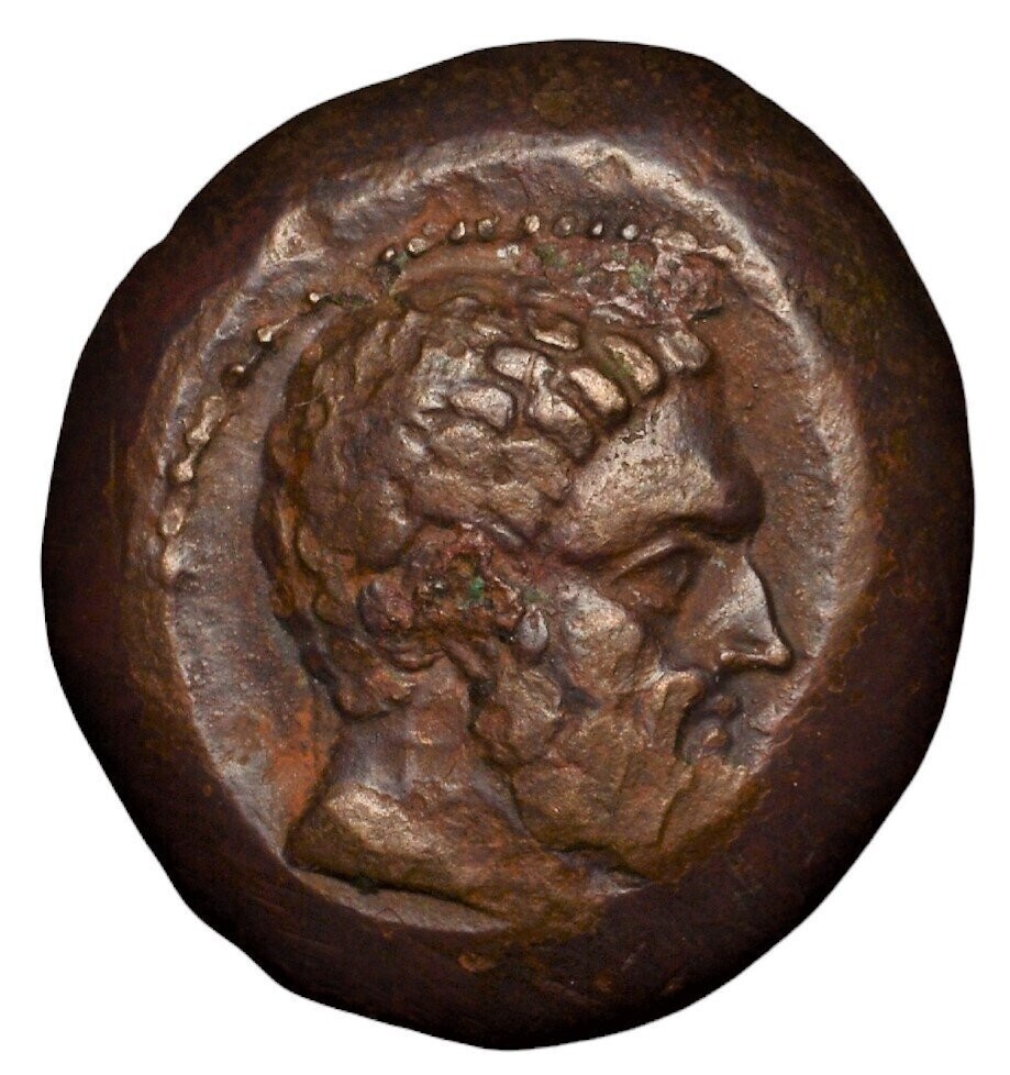 BAKTRIA Greco-Baktrian Kingdom, Euthydemos I Theos Megas Æ Aï Khanoum Mint Attractive