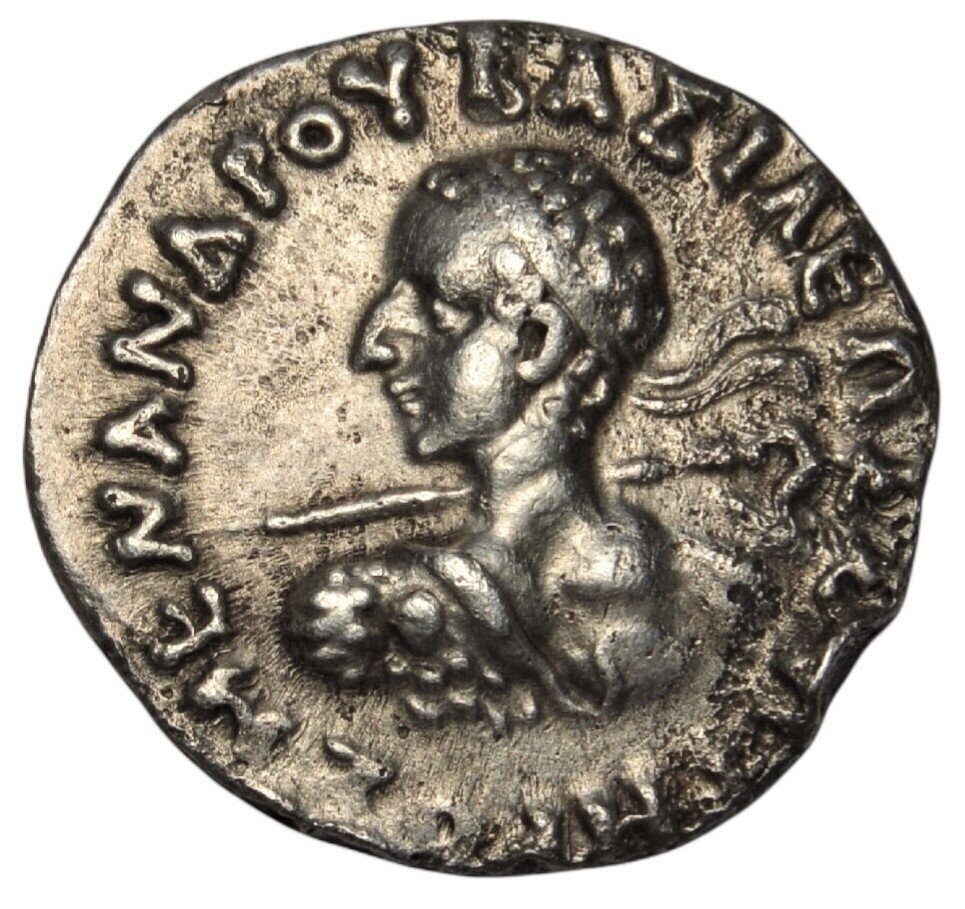 BAKTRIA, INDO-GREEK KINGDOM. MENANDER I AR DRACHM
